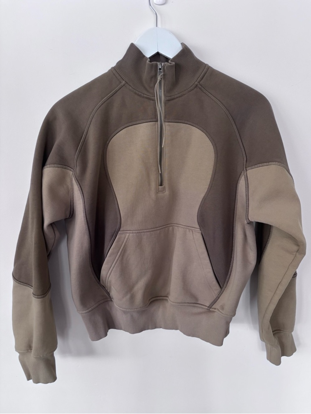 Lululemon Relaxed-Fit Half Zip SLNSH Collection in Nomad/Sheer Oak | Sz Small